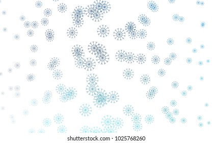 BLUE vector background with xmas snowflakes. Blurred decorative design in xmas style with snow. New year design for your business advert.