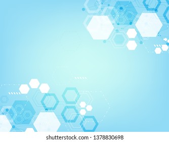 blue vector background.abstract geometric hexagon shape concept.