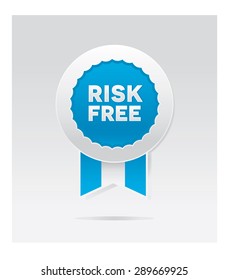 Blue Vector Badge Risk Free