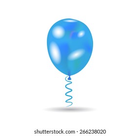 Blue vector Balloon isolated on White Background