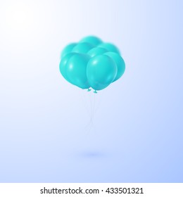 Blue vector balloons holiday background. Eps10.