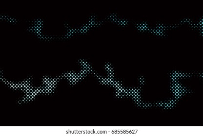 BLUE vector banner with circles, spheres. Abstract spots. Background of Art bubbles in halftone style with colored gradient.