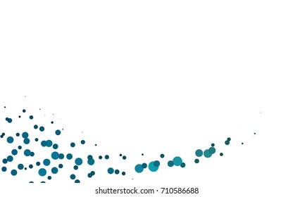 BLUE vector banner with circles, spheres. Abstract spots. Background of Art bubbles in halftone style with colored gradient.