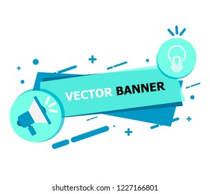 Blue vector banner on a white background on which the text is written.
