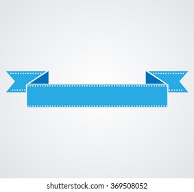 Blue Vector Banner Ribbon .