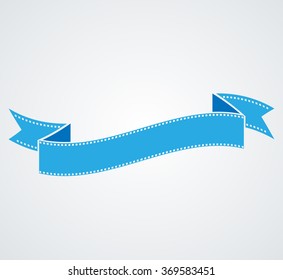 Blue Vector Banner Ribbon .