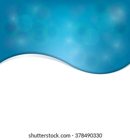 Blue Vector Banner With Silver Curl For Design Book, Template Design, List, Page, Banner, Cover, Booklet, Print,  Book, Blank. Creative Banner For Layout Flyer.