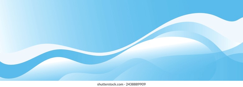 Blue vector banner, wavy structure, abstract design