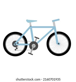 Blue vector bike on white background.