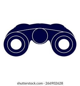 Blue Vector Binocular Icon Symbol Set