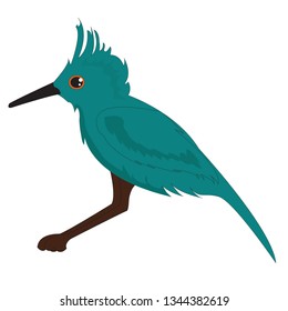 Blue vector bird. Character cartoon design. Vector illustration