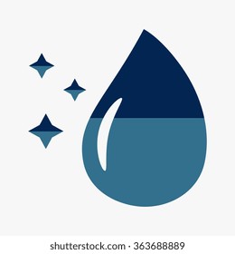 Blue Vector black drop icons set 