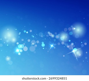 Blue Vector Bokeh Background With Sparkles For Ecommerce Holiday Sale