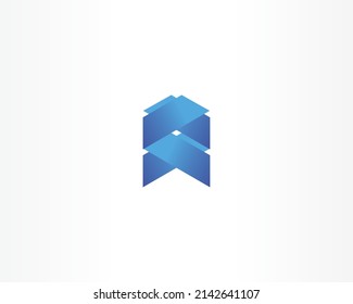 Diseño del logotipo de marca vectorial azul. Icono de logotipo de forma moderna