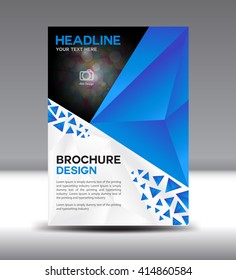 Blue Vector brochure flyer and cover template polygon vector illustration Size A4