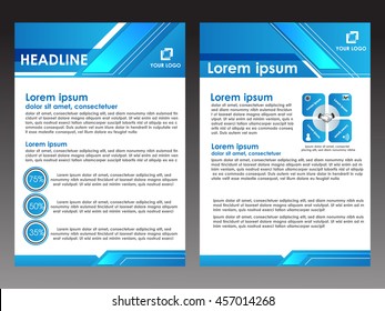 blue vector brochure template design