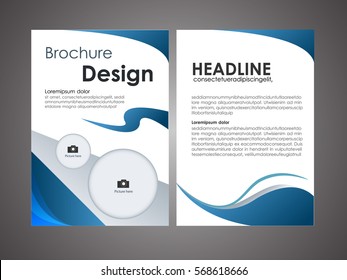 Blue vector brochure template design