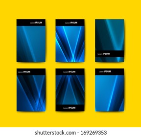 Blue vector brochure templates collection
