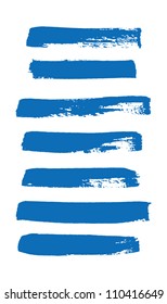 Blue vector brush strokes collection