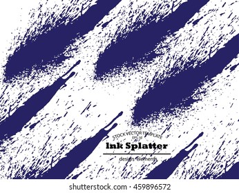 Blue vector brush strokes collection