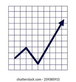 blue Vector Business Growing Chart Presentation Icon