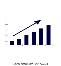 blue Vector Business Growing Chart Presentation Icon