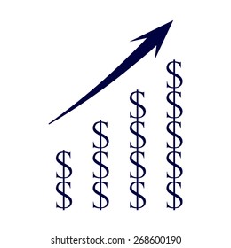 blue Vector Business Growing Chart Presentation Icon