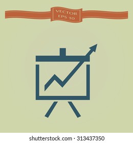 Blue Vector Business Growing Chart Presentation Icon