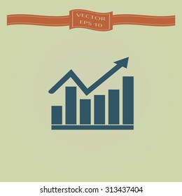 Blue Vector Business Growing Chart Presentation Icon