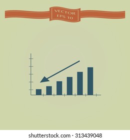 Blue Vector Business Growing Chart Presentation Icon