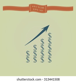 Blue Vector Business Growing Chart Presentation Icon