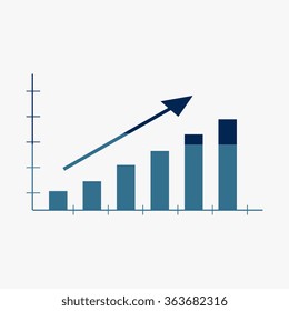 Blue Vector Business Growing Chart Presentation Icon