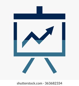 Blue Vector Business Growing Chart Presentation Icon