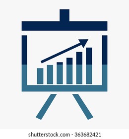 Blue Vector Business Growing Chart Presentation Icon