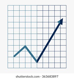 Blue Vector Business Growing Chart Presentation Icon