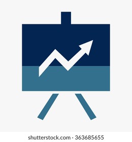 Blue Vector Business Growing Chart Presentation Icon
