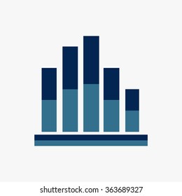 Blue Vector Business Growing Chart Presentation Icon