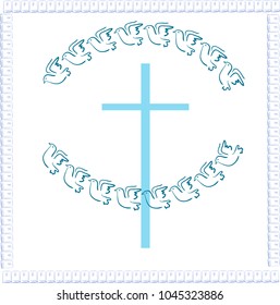 Blue vector card christian theme
