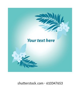 Blue vector card with herb