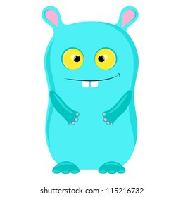 Blue vector cartoon monster