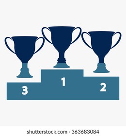 Blue vector champions cup icons 