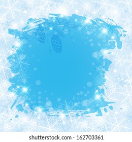 Blue vector Christmas background with snowflakes