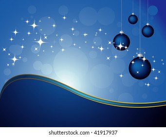 blue vector Christmas background with stars