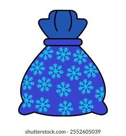Blue vector christmas bag with snowflakes
New year, christmas, holiday
Santa bag icon