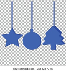 blue vector Christmas hanging accessories for Christmas tree decoration