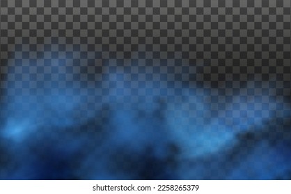 Blue vector cloudiness ,fog or smoke on dark checkered background.Cloudy sky or smog over the city.Vector illustration.