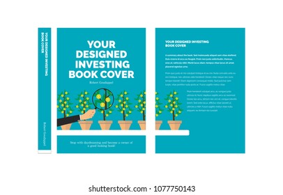 Blue Vector Concept Investing Book Cover With Money Growing On Trees