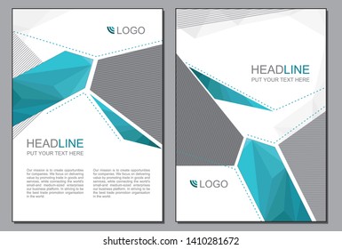 Blue vector cover page template 2019