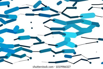 BLUE vector cover with rounded stripes. Modern geometrical abstract illustration with staves. The pattern can be used for medical ad, booklets, leaflets