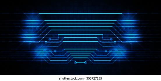 blue vector CPU computer technology, electronic concept. circuit board